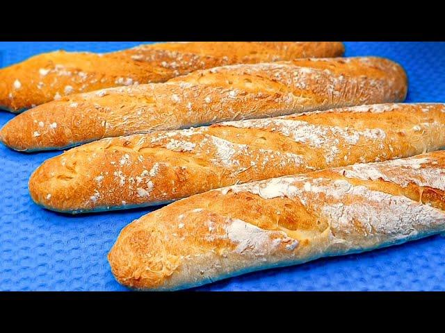 Baguette or French bread (very light breads). baking bread. recipes from maria