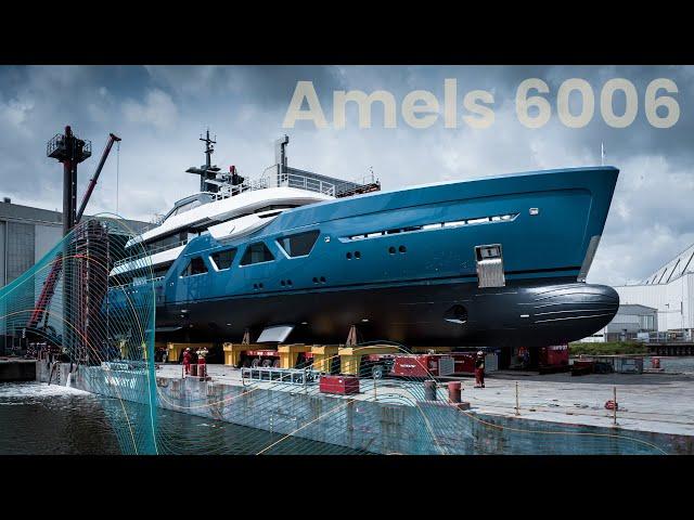 Stunning Amels 60 superyacht launch in spectacular shades of blue