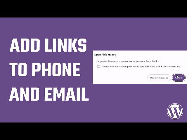 Add Links to Phone (Click to Call) and Email on WordPress