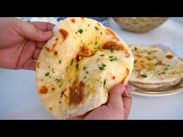 Easy Homemade Garlic Butter Naan Recipe soft and fluffy