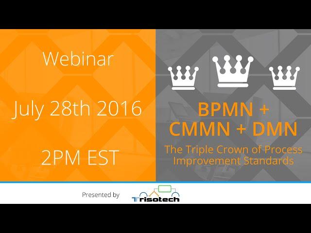 Webinar - DMN, CMMN, BPMN; Understanding the Triple Crown of Process Improvement