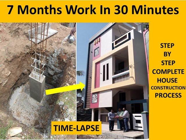 COMPLETE House Construction Process TIME-LAPSE - 7 Months Work In 30 Minutes