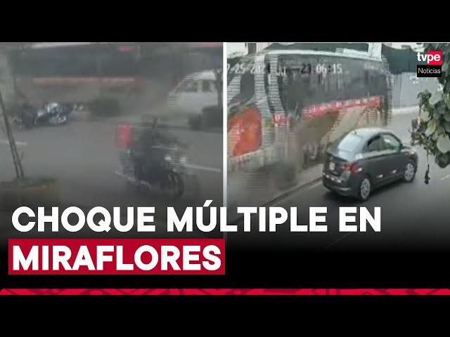 Choque múltiple en Miraflores: bus embiste a 7 vehículos en avenida Del Ejército y deja 10 heridos