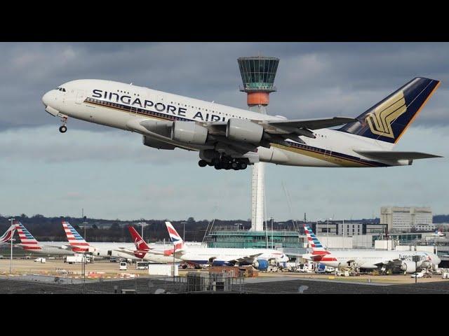 Observation Deck - London Heathrow Plane Spotting   /  LHR Airport panoramic view Terminal 4