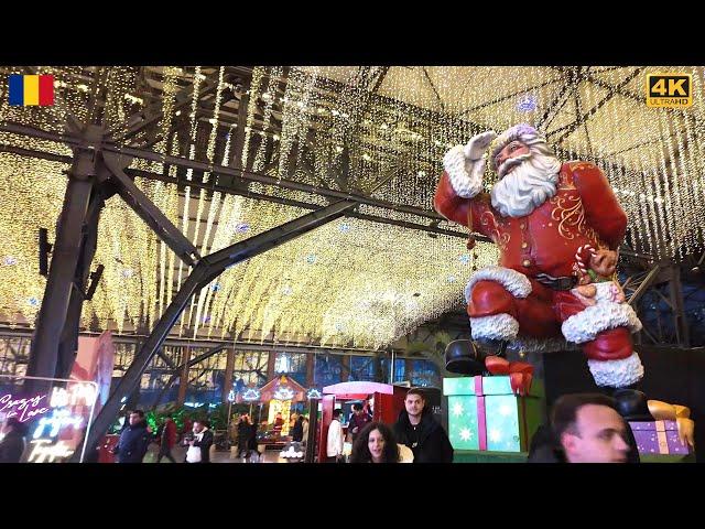  Biggest Christmas Market in Bucharest Walking: Laminor Wonderland 4K HDR