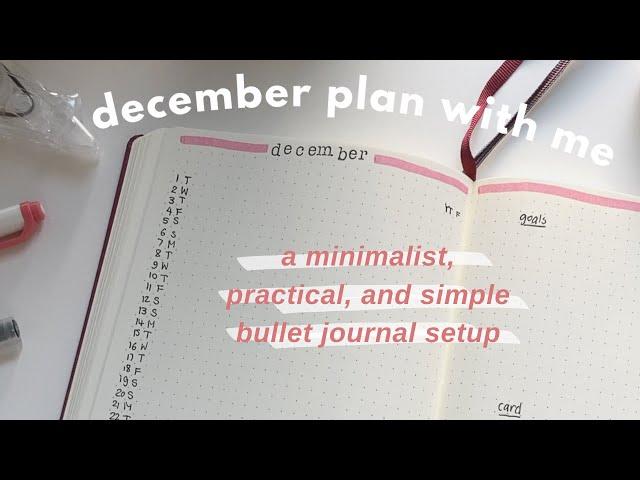 VERY simple plan with me december 2020 | minimalist bullet journal setup