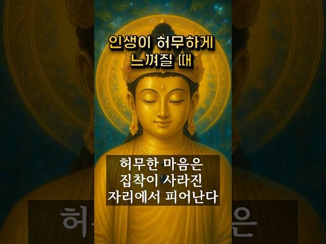 인생이 허무하게 느껴질 때 #부처님 말씀