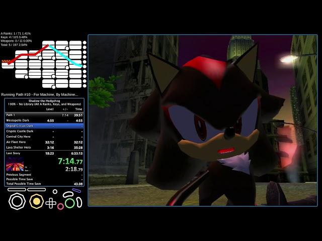 Shadow the Hedgehog - 100% - No Library (All A Ranks, Keys, and Weapons) - 5:54:27 RTA