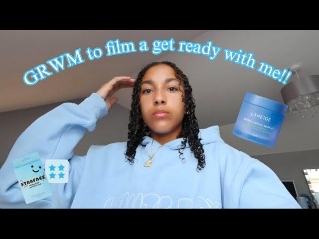 GRWM to film a get ready with me!! in depth - outfit, hair, skincare