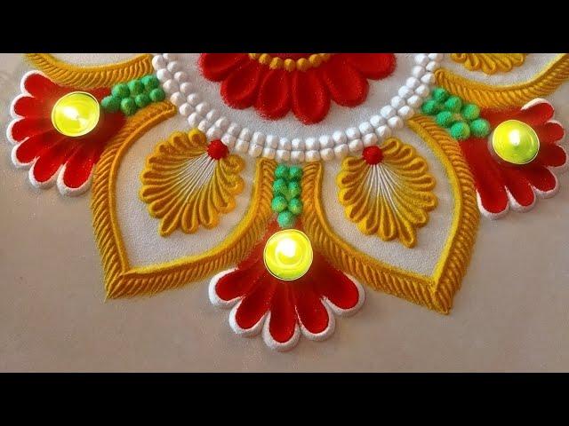 simple rangoli designs|| Festival rangoli designs|| Big rangoli || Easy rangoli|| kolam