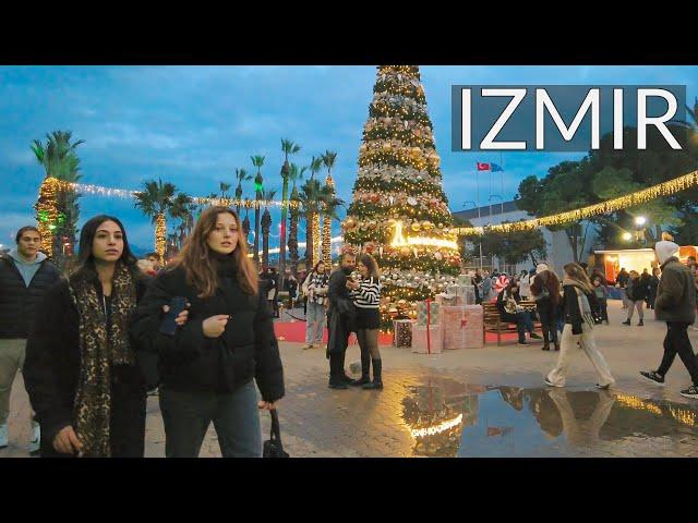 Walking Through İzmir's Christmas Market on a Calm Winter Evening  (Alsancak, Kültür Park)