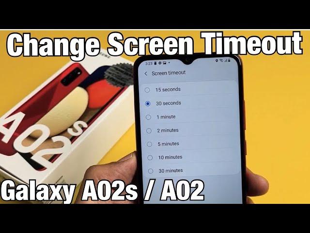 Galaxy A02s / A02: How to Change Screen Timeout Time Before Phone Sleeps/Locks