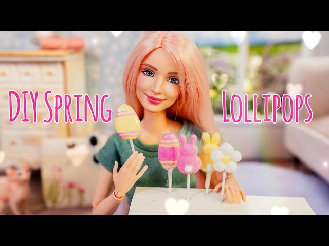 Making Cute Mini Lollipops Out Of Hot Glue : Doll Food | Barbie Crafts | Mini Brands Fashion