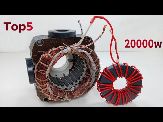 Top5 powerful electric free energy generator copper coil 100% Self Running Using By Magnetic gear