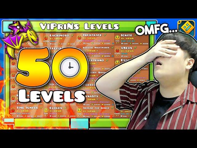 COMPLETING 50 Viprin levels in 3 HOURS! (VIPRIN CHALLENGE) | Geometry Dash