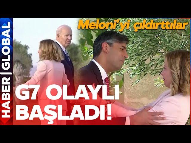 G7 Lİderler Zirvesi Olaylı Başladı! Biden ve Sunak İtalya Başbakanı Meloni'yi Çıldırttı!