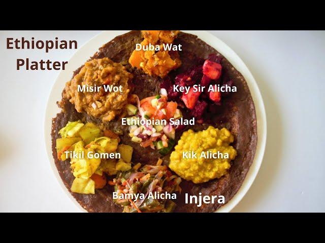 How to make a vegan Ethiopian platter | Vegetarian Ethiopian recipes | Ethiopian Tomato Salad