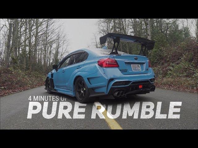 PURE STI SUBARU RUMBLE FOR 4 MINUTES | ARK EXHAUST CAT-BACK | JDM VARIS WIDEBODY SUBARU WRX STI ASMR