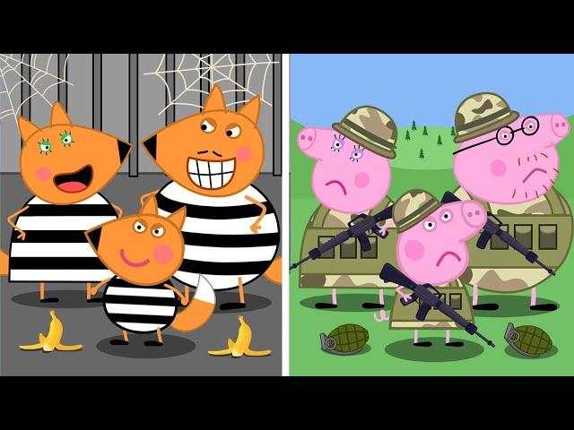 Freddy Family PRISONERS vs Peppa Family MILITARY | Peppa Pig Funny Animation