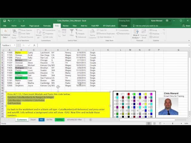 Filter and Sort by multiple colors in Excel by Chris Menard