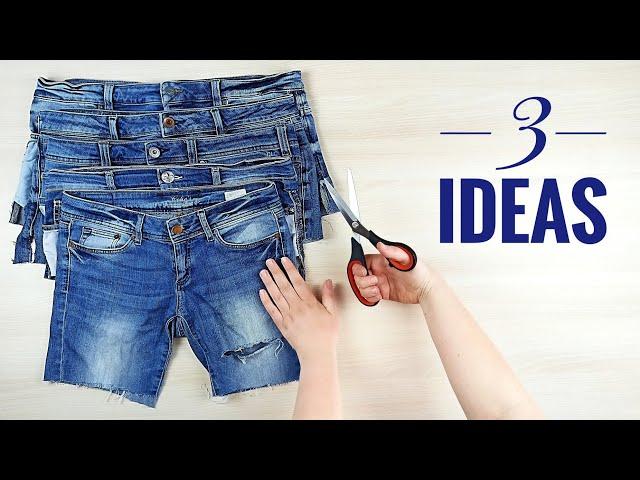 Don't throw away jeans scraps! 3 cool jeans ideas!