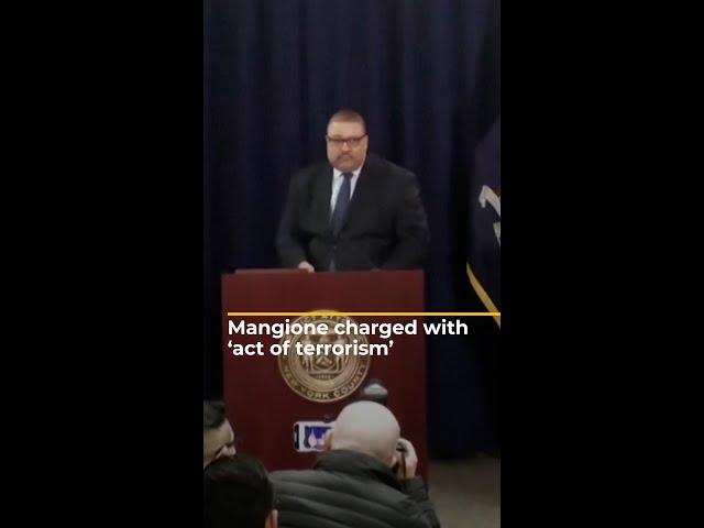 Mangione charged with 'act of terrorism' | AJ #shorts