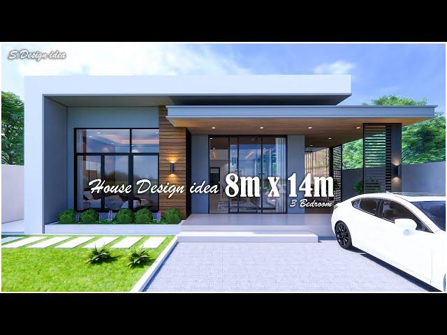 Simple House | House design idea |  8m x 14m (112sqm) | 3Bedroom