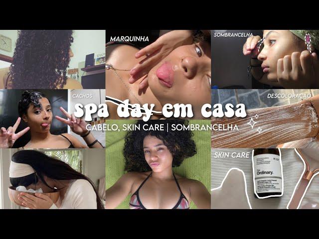 SPA DAY EM CASA‍️| cabelo, skin care, descoloração marquinha, auto cuidado e GLOW UP