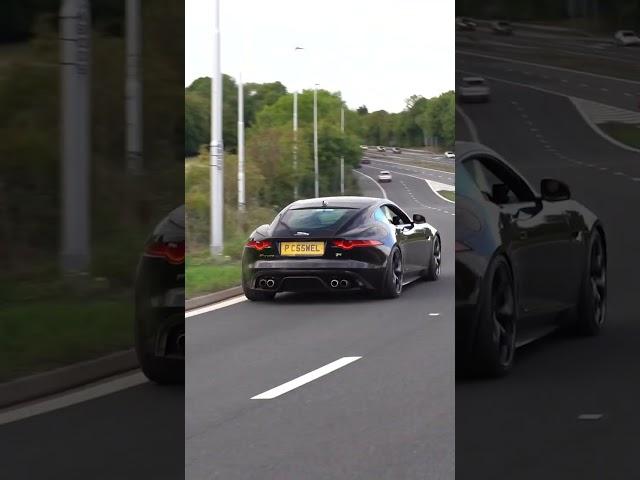 Jaguar F-Type R Accelerating Out Of Car Show #shorts #jaguar #ftype