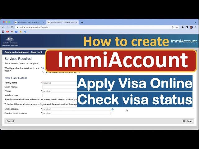 How to create an ImmiAccount for Australia | Apply visa online | Check visa application status