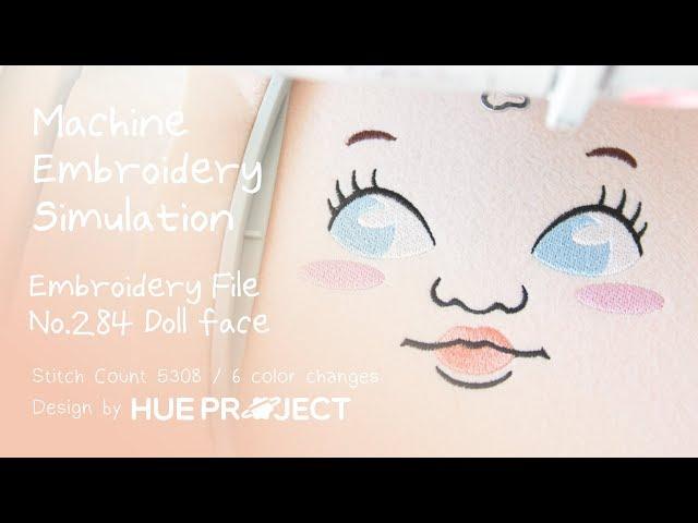 Machine Embroidery Design No284: Vintage Doll Face Girl / 자수파일 미리보기 / 재봉틀자수 자수디자인