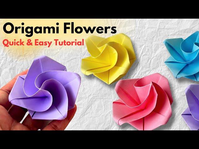 Easy Origami Rose / Simple Paper Flower / Large origami rose flower