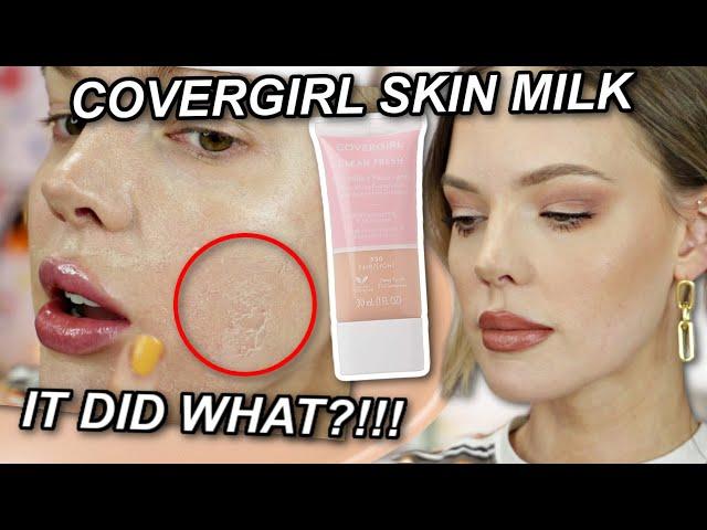 WOW! COVERGIRL SKIN MILK FOUNDATION FIRST IMPRESSION - Dry Skin, Up-close Shots, Full Review