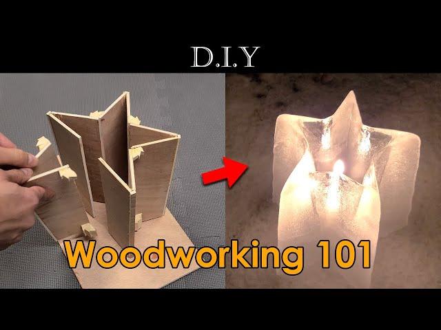 Woodworking project for Beginners - How to build Scandinavian Ice Lantern?