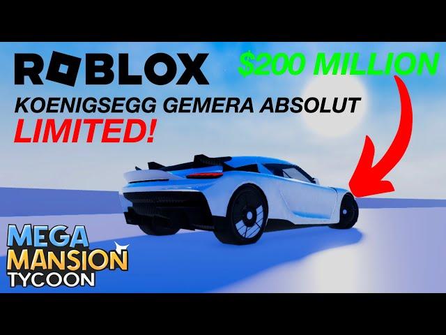 KOENIGSEGG GEMERA ABSOLUT (LIMITED!) - ROBLOX (MEGA MANSION TYCOON)