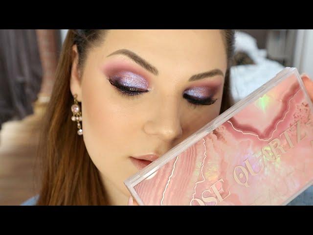 HUDA BEAUTY ROSE QUARTZ PALETTE!!