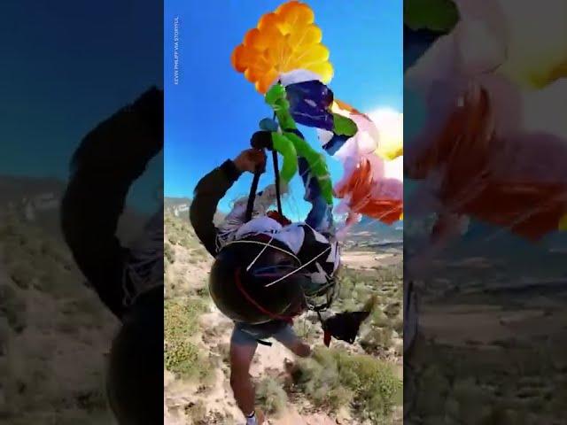 Paraglider escapes death after parachute fails to open | USA TODAY #Shorts