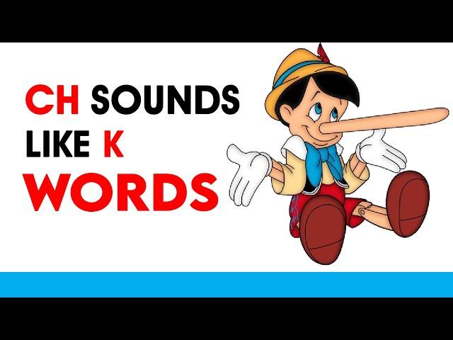 'ch' sounds out 'k' | ch words that sound k | ABC Bytes