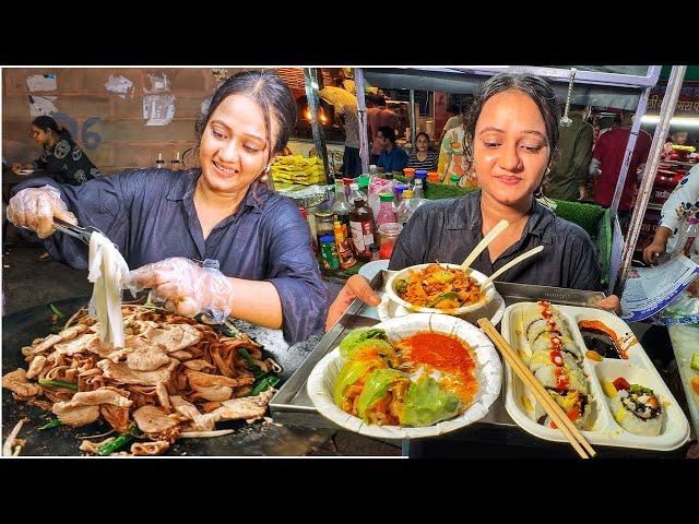 100/- Rs Renowned Officer sells UNIQUE Indian Street Food in Lucknow  Veg Pad Thai, Paneer Sushi