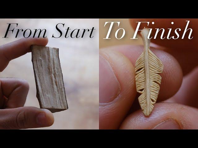 How I Carve a Feather Pendant from Start to Finish – Narrated Version