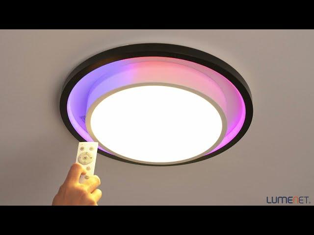 Remote control LED ceiling lamp with rainbow effect (Morgan-RGBW)