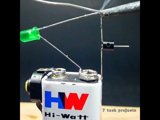 simple circuit wireless sensor project / science project / hw 9v battery  LED  bc547 transistor