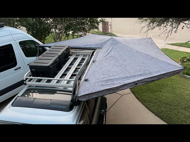 Custom Yakima awning install with 8020 on Vintage JDM LandCruiser