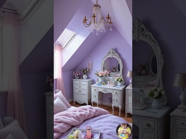 Cozy Slanted Ceiling Bedroom Tour!  #Shorts  #dreamhouse