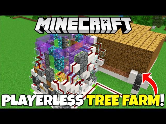 PLAYERLESS AFK TREE FARM Tutorial! 2,000 Logs/Hour! Minecraft Bedrock | Xbox MCPE PS5 Switch