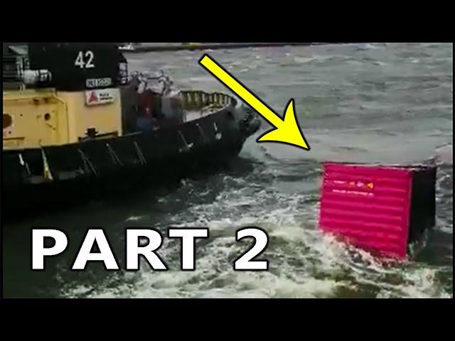 Container Blown in the water by 12 Beaufort windgust! PART2