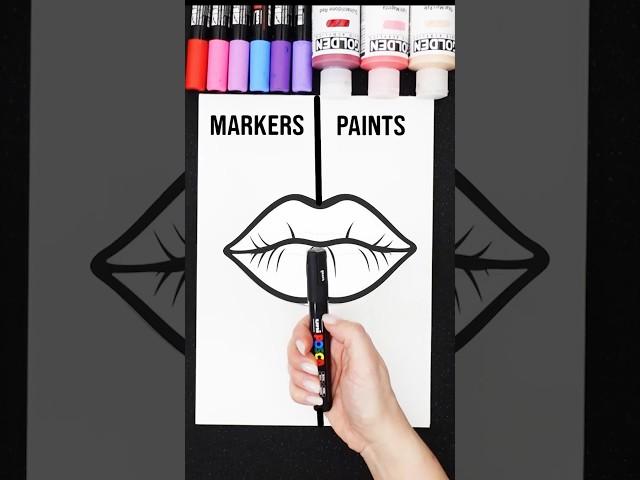 Markers VS Paint -   drawing #art #shorts