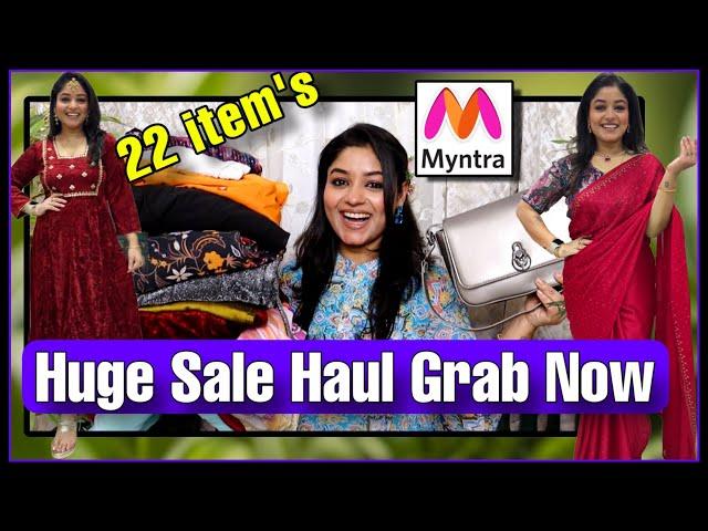 22 item’s HUGE Myntra haul Maxi dress, Bag, Anarkali, saree with Discount/ shop with Vaishali mitra