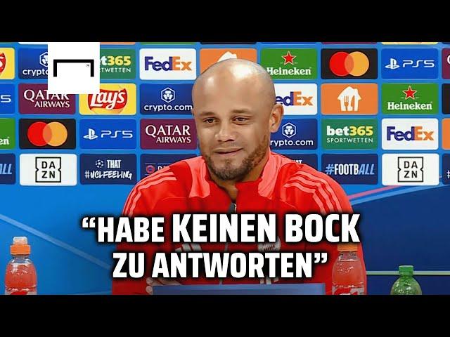 Nach dieser Frage appelliert Kompany an die Reporter: "Ich versuche respektvoll zu sein, aber …” 