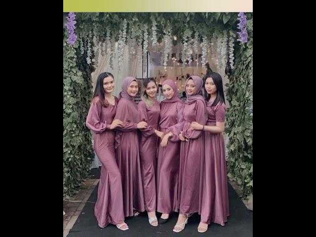 outfit bridesmaid dresses hijab/hijab dress party/Baju bridesmaid modern hijab
